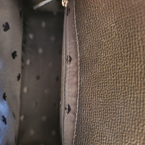 Kate Spade Darcy woven houndstooth top handle satchel. Crossbody in black. NWOT. - Picture 5 of 6